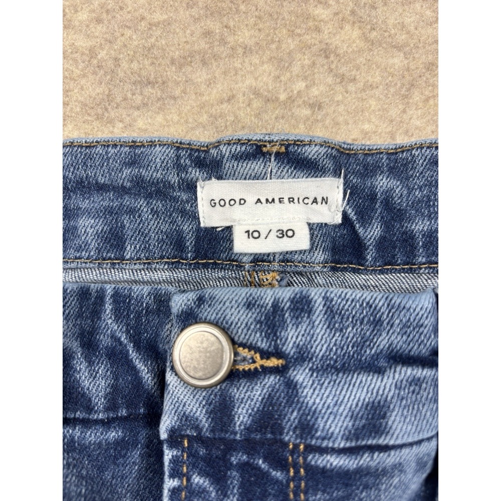 Good American Women's Blue Denim Jeans Size 10/30 High Waist Medium Wash Stretch - Picture 6 of 8